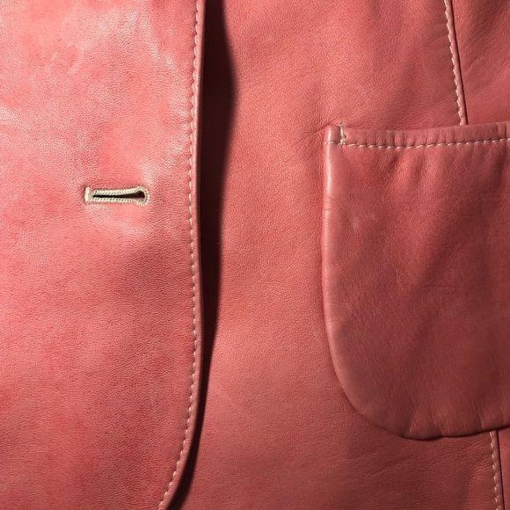 Nine West Soft Broken-In Pink Leather Jacket - Picture 8 of 8